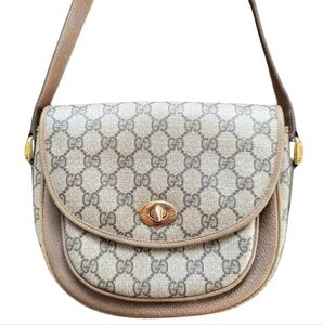 Gucci Vintage GG Plus Shoulder Bag| GG Supreme Crossbody Purse Brown
